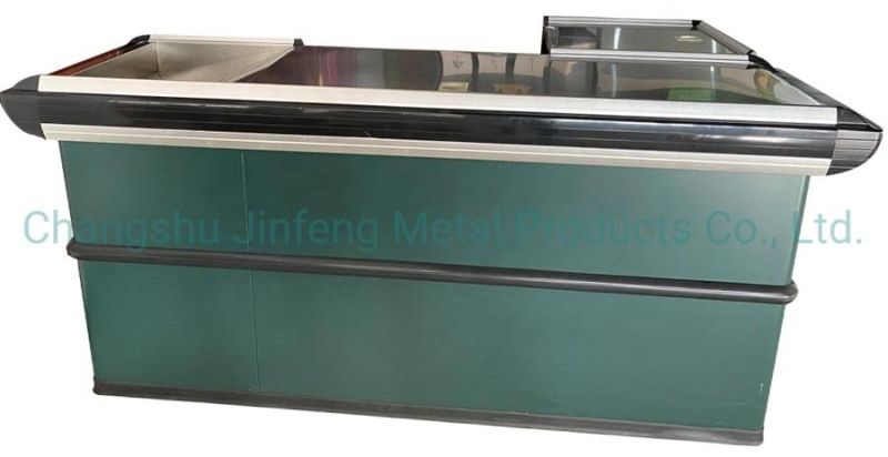 Supermarket Furniture Cashier Desk Convenience Store Metal Checkout Counter Jf-Cc-039