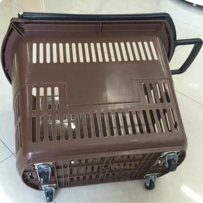 Supermarket Store Plastic Shopping Rolling Basket