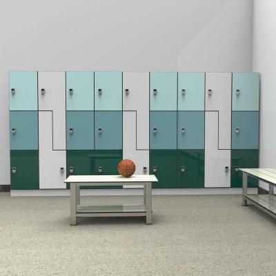 Customized Size Color Z Type Commercial Cabinet High Pressure Laminate Locker, High End Material Multifunctional HPL Locker/