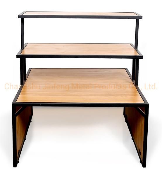 Supermarket Display Rack Wooden Shelf Promotional Display Table