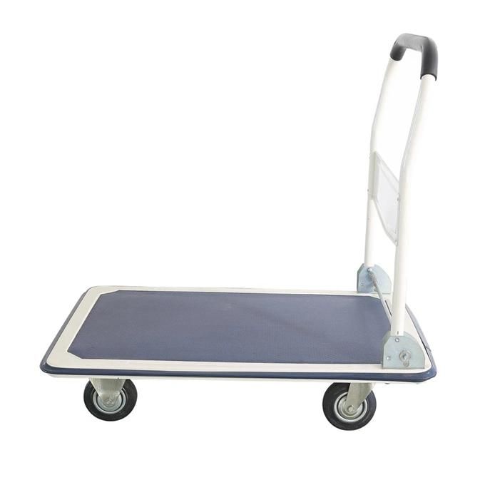 Metal Plastic Flat Hand Warehouse Tooling Cart Supermarket Hand Trolley