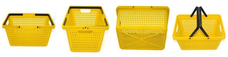 New Design Double Handle Small Hole Supermarket Shopping Hand Basket