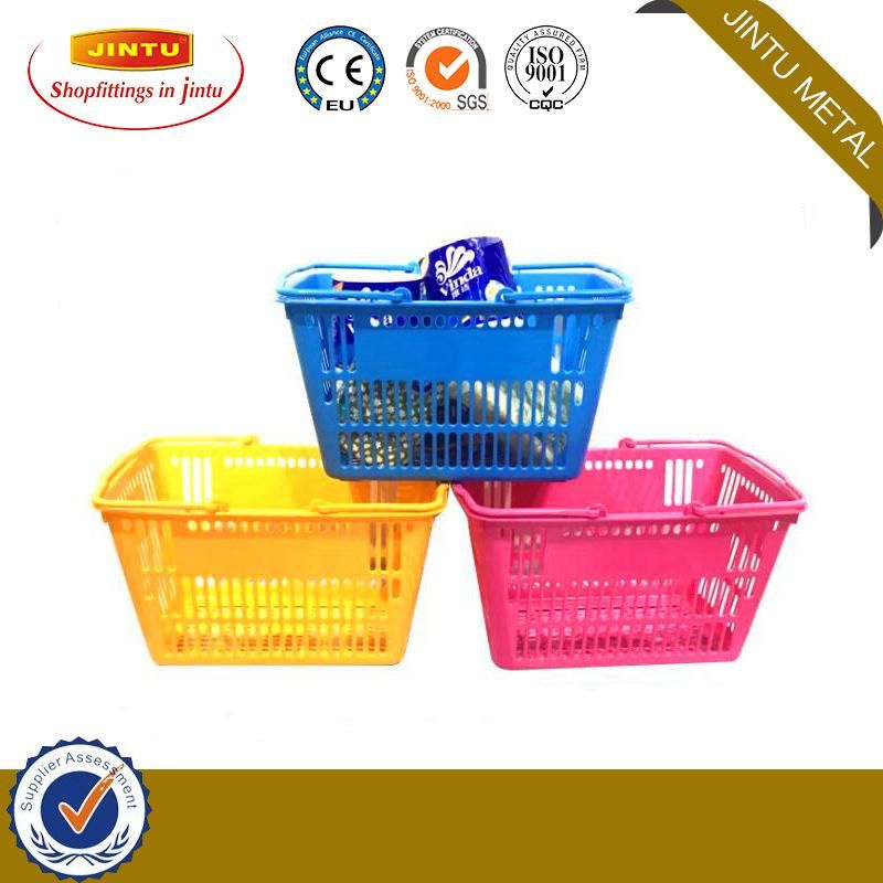 High Quality 45L Plastic Roll Shopping Basket Trolley