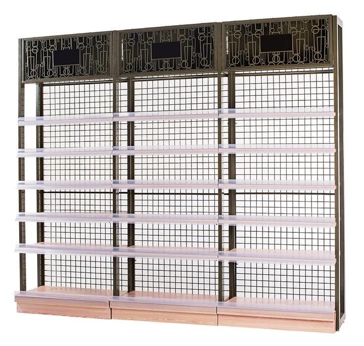 Heavy Duty Single Double Sided Grid Grocery Store Display Racks Small Supermarket Shelf