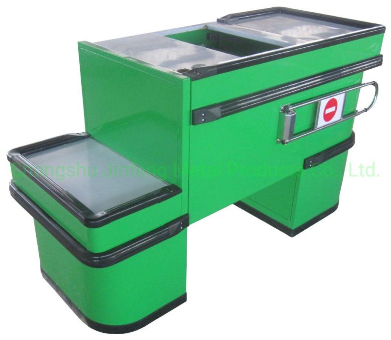 Supermarket Metal Checkout Counter Express Cashier Table