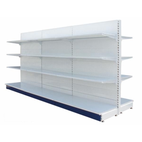 Double Sided Perforated Back Panel Steel Supermarket Rack