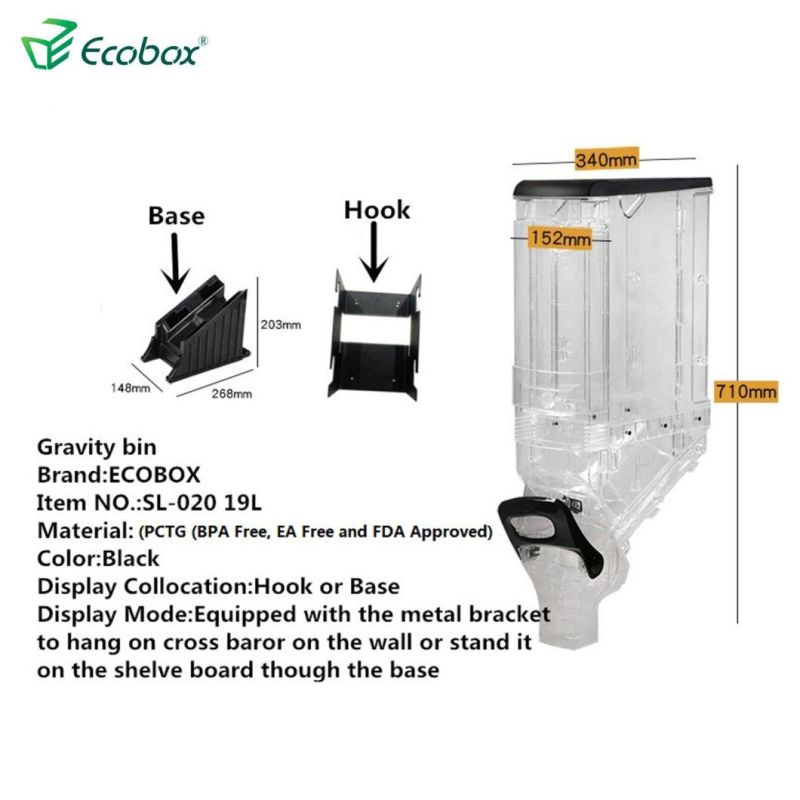 Fashion Plastic Dispensers Cereals Manufacturer Gravity Dispenser