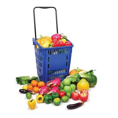 Popular Grocery Store High-End Supermarket Shopping Basket Rolling Plastic Basket for Sale