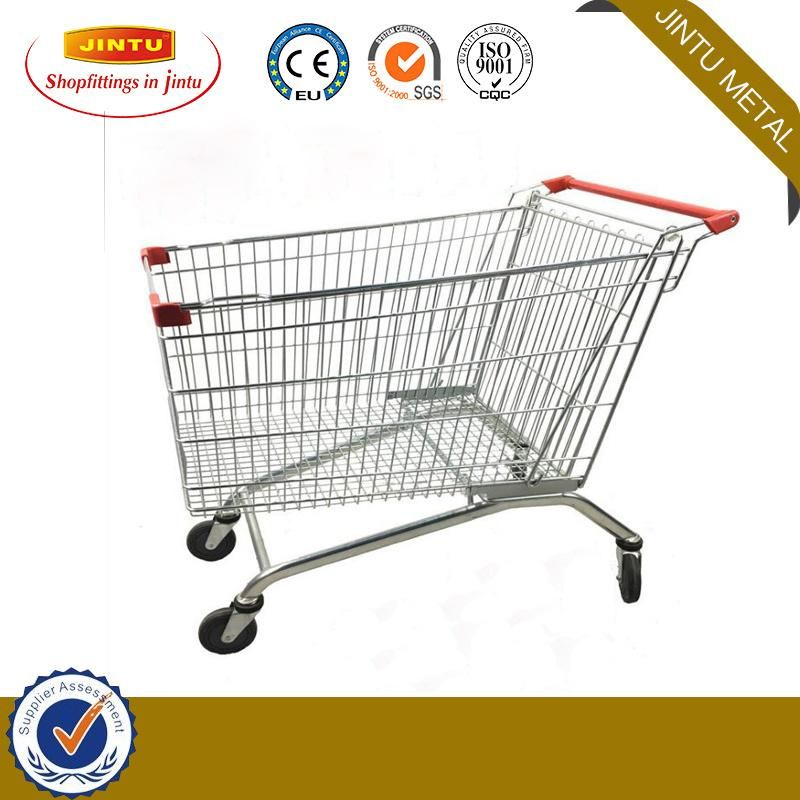 Retail Store 180L Asian Style Metal Supermarkt Shopping Trolley