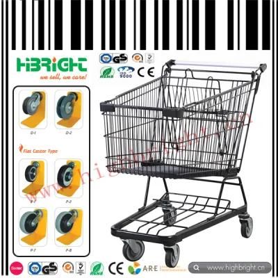 Black Powder Coating Grocery Store Shopping Cart