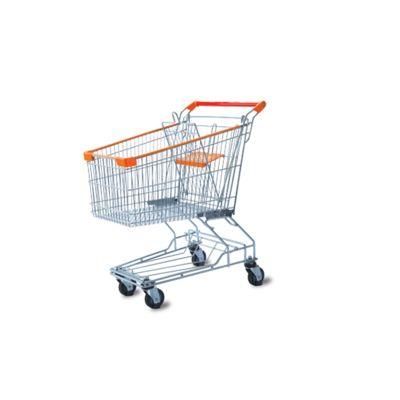 New Design 100L Asian Style Steel Supermarket Shopping Trolley