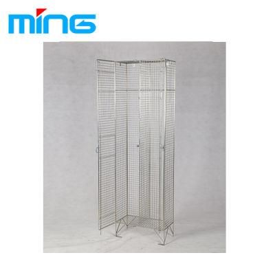 2 Doors Galvanized Cloth Cabinet Wire Mesh Locker