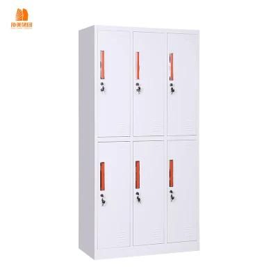 Steel 6 Doors Metal Gym Changing Room Clothes Handing Locker