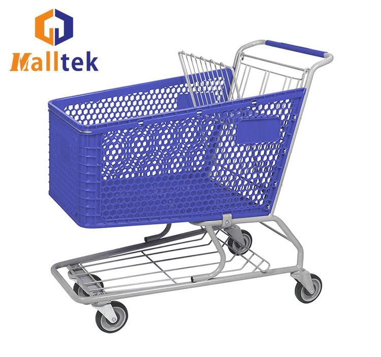 New PP Color Half Shopping Plastic Trolley for Chain Store and Supermarket