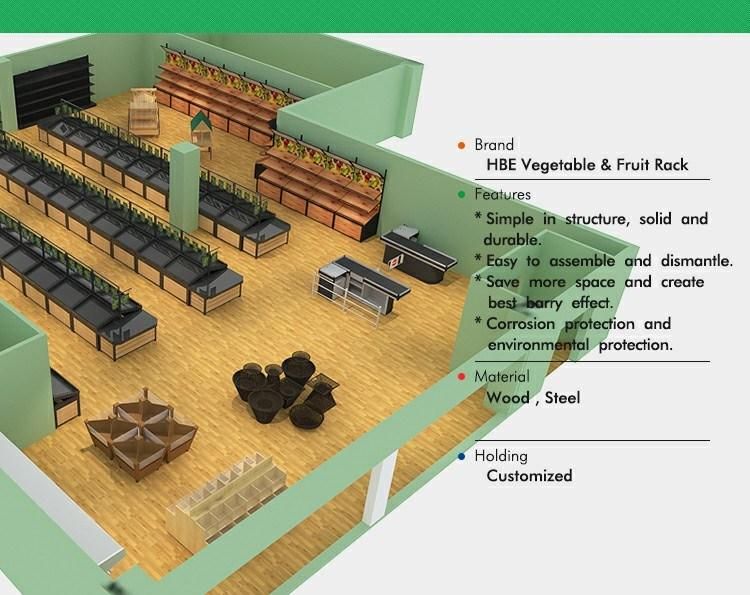 Hot Sell Wholesale Manufacturers Fruit Vegetable Shelf Supermarket Vegetable and Fruit Rack Display Shelf with