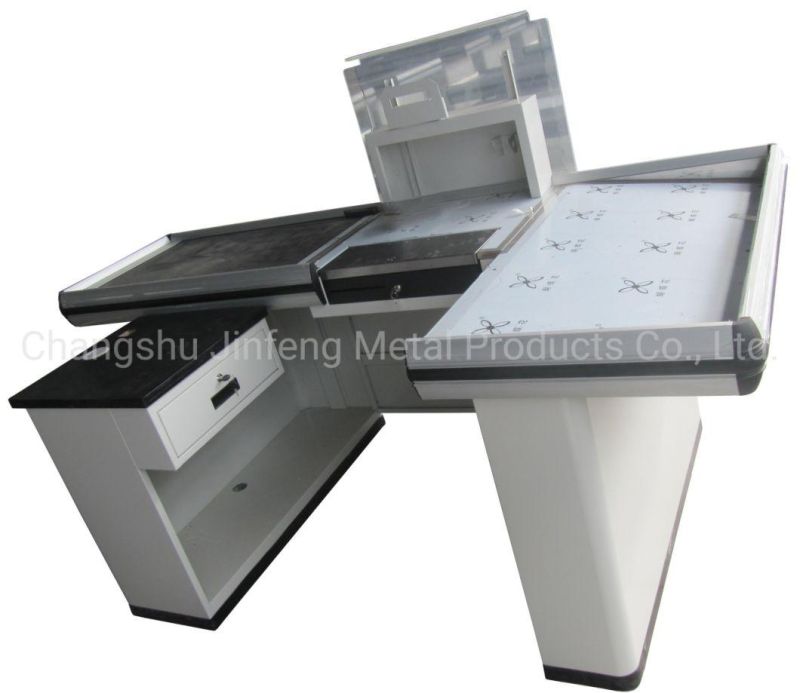 Supermarket Metal Furniture Checkout Counter Cashier Counter