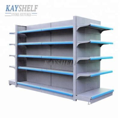 Double Sided Metal Display Supermarket Store Island Shelf Gondola Rack