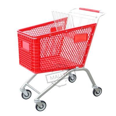 European Style Supermarket Plastic Shopping Trolley