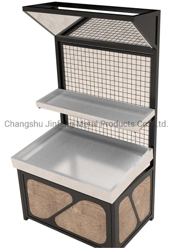 Supermarket Shelves 2-Layer Sheet Metallic Display Rack