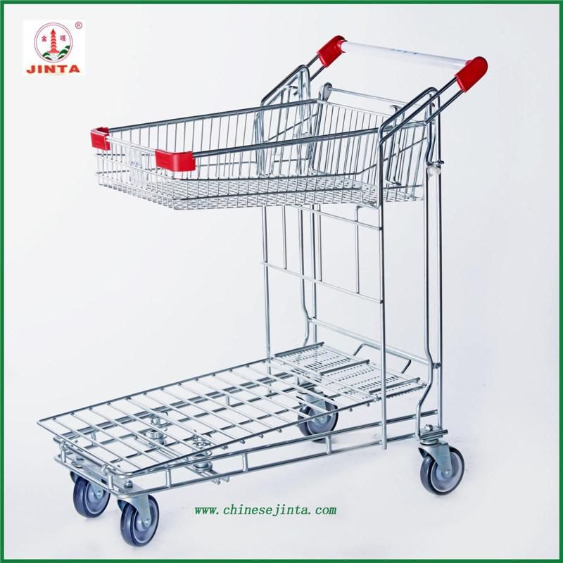 Double Layer Wire Basket Shopping Trolley (JT-G15)