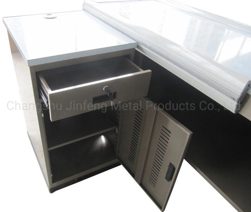 Supermarket Convenience Store Checkout Counter Metal Cashier Table Jf-Cc-060