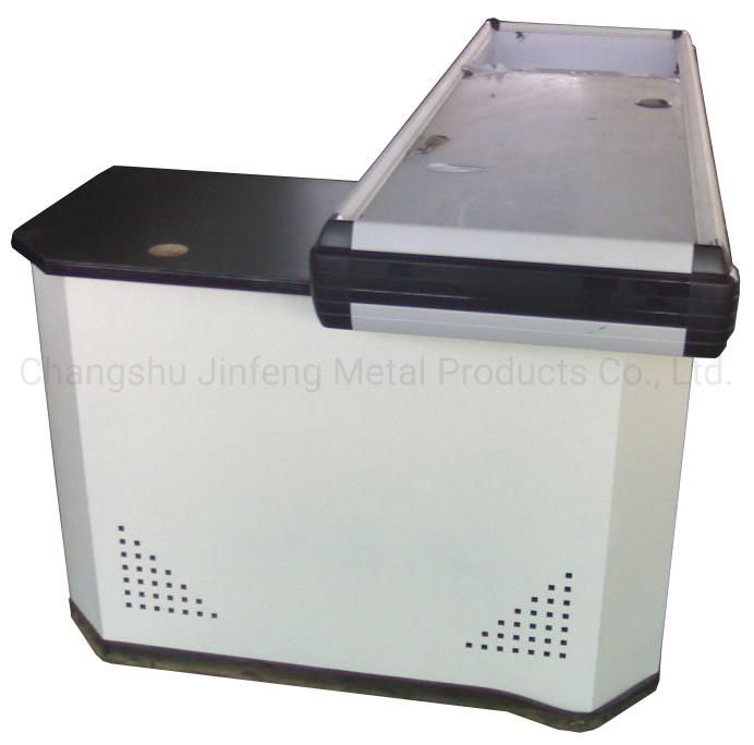 Supermarket Metal Furniture Cash Counter Customized Cashier Desk