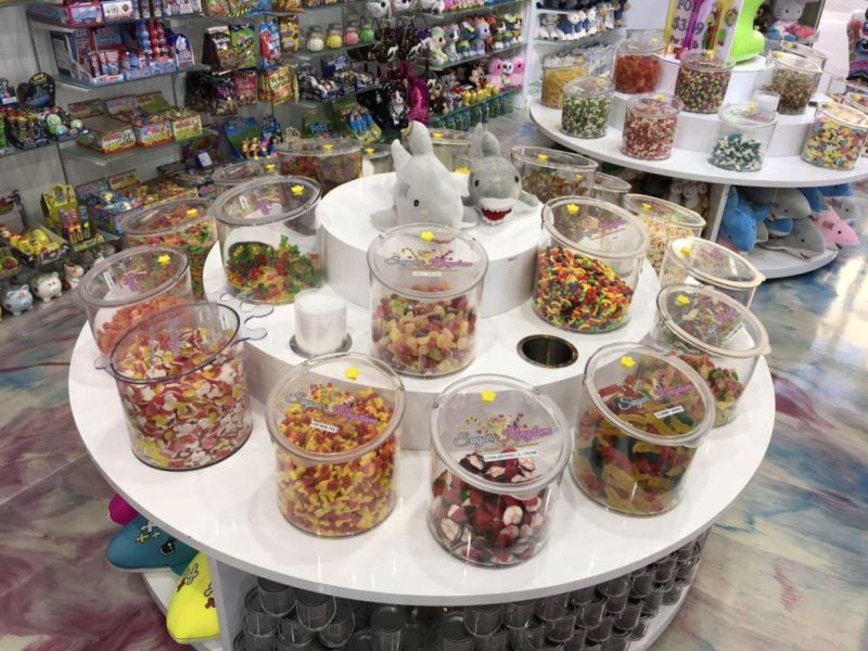 Round Container Plastic Jar Candy Box Bulk Dry Fruit Bins