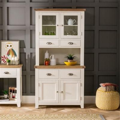 Cream Painted 2 Door Glazed Dresser Sideboard