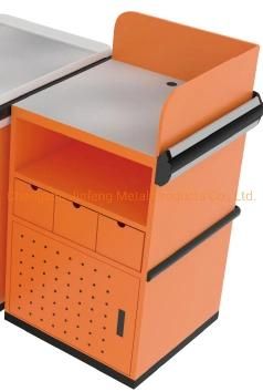 Supermarket Express Checkout Counter Metal Cashier Desk Jf-Cc-005