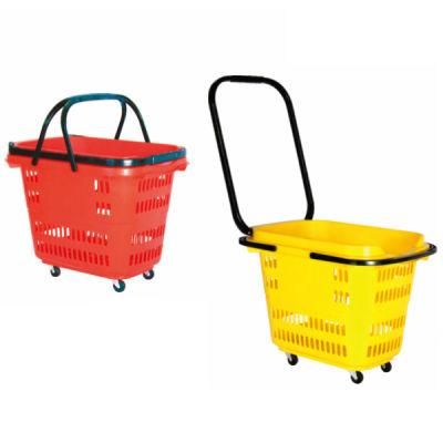 Luxury Small Shopping Basket with Four Wheels and Two Handle 45L