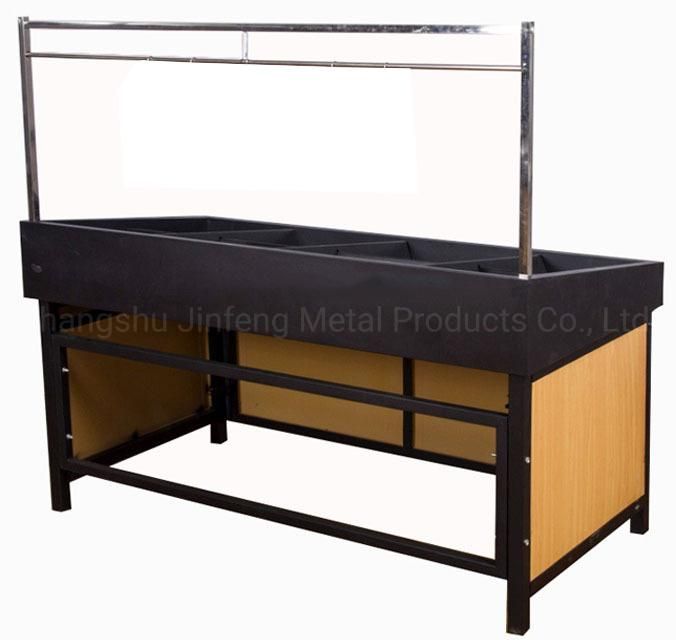 Supermarket Shelf Steel-Wood Fruit and Vegetable Display Rack