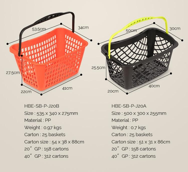 Supermarket All Plastic Two Tier Basket Shopping Cart