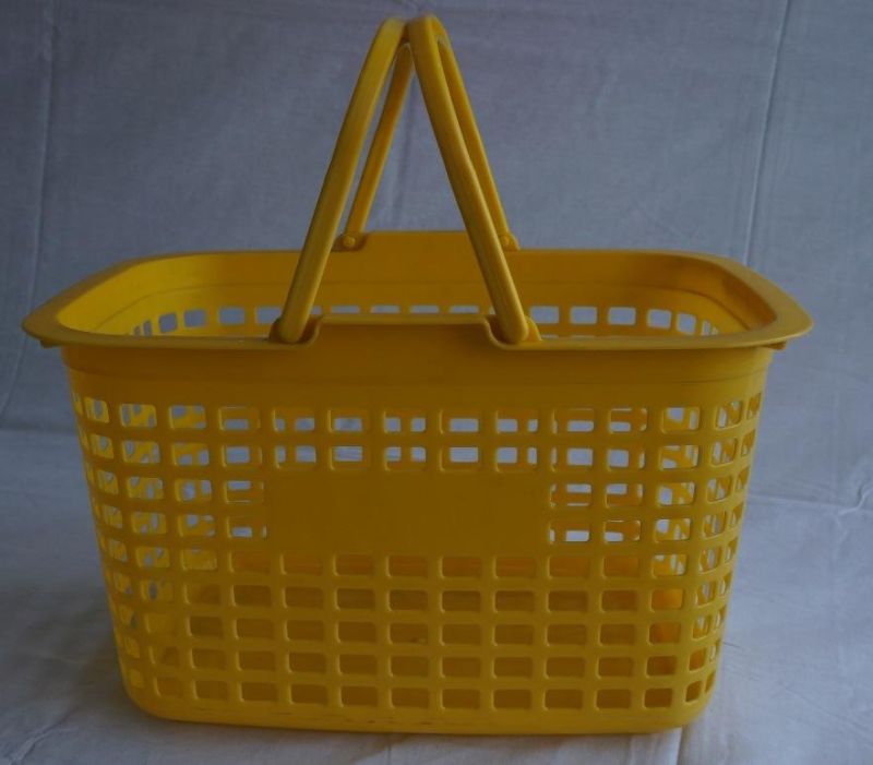 Japanese Side Hole Plastic Hand Basket Used in Supermarket 25L