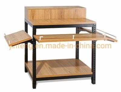 Supermarket Fruit Steel-Wood Promotion Table Convenience Store Display Rack for Exhibition