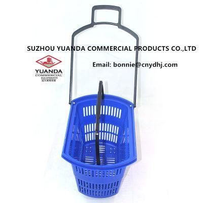 Colorful Plastic Supermarket Handle Shopping Basket