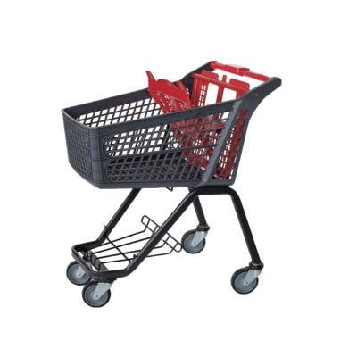 Unique Plastic Shopping Cart Galvanized Plastic Bottom Net Trolley