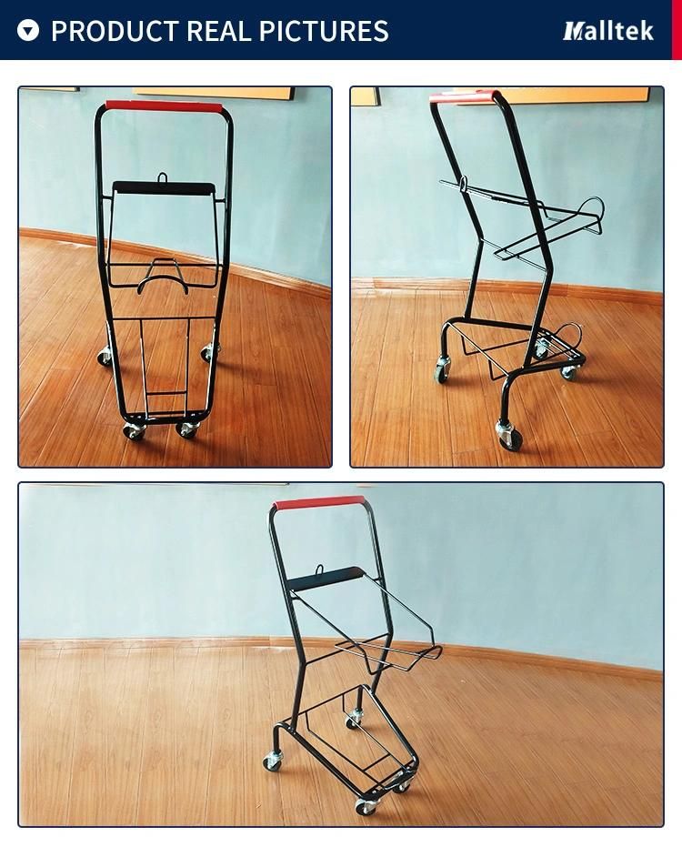 One Basket Good Quality Market Shopping Double Layers Hand Basket Trolley Cart