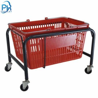 Wholesale Supermarket Basket Hang Metal Rack Four Wheels