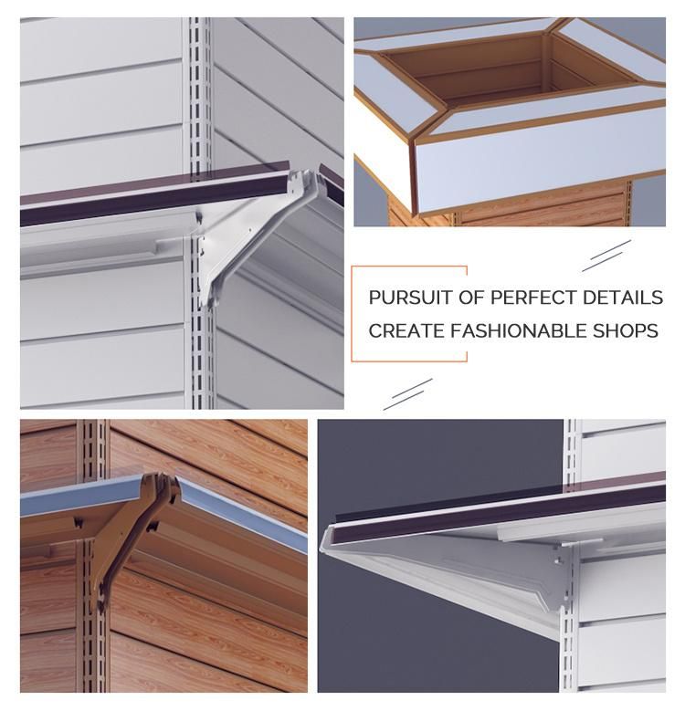 Supermarket Column Cover Slat Wall Gondola Shelving Display Rack