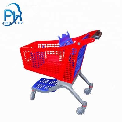 High Quality Plastic Shopping Trolley Cart Foldable Shopping Cart