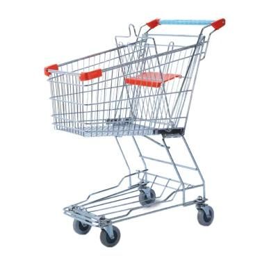 New Design Metal Supermarket Cart with Wheels Shopping Trolley