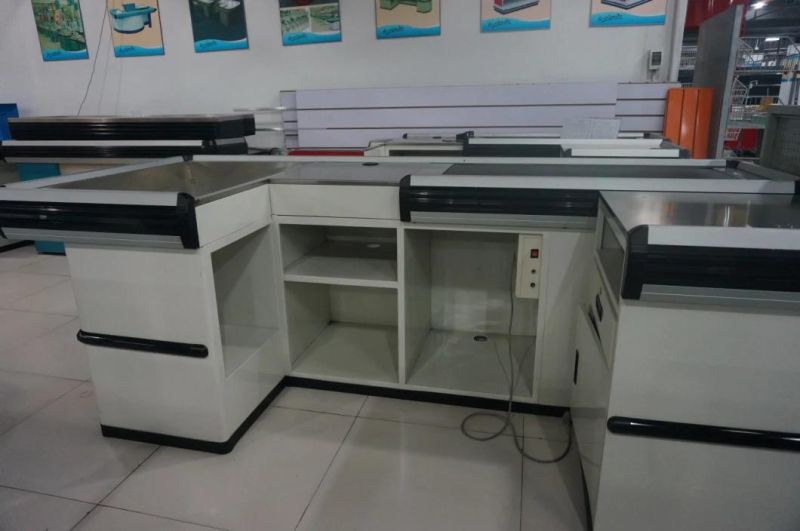 Affordable Price Supermarket Steel Electric Cashier Counter Retail Cashier Counter