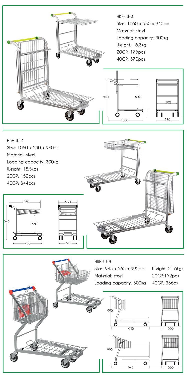 Construction Store and Warehouse Flat Heavy Duty Shopping Cart