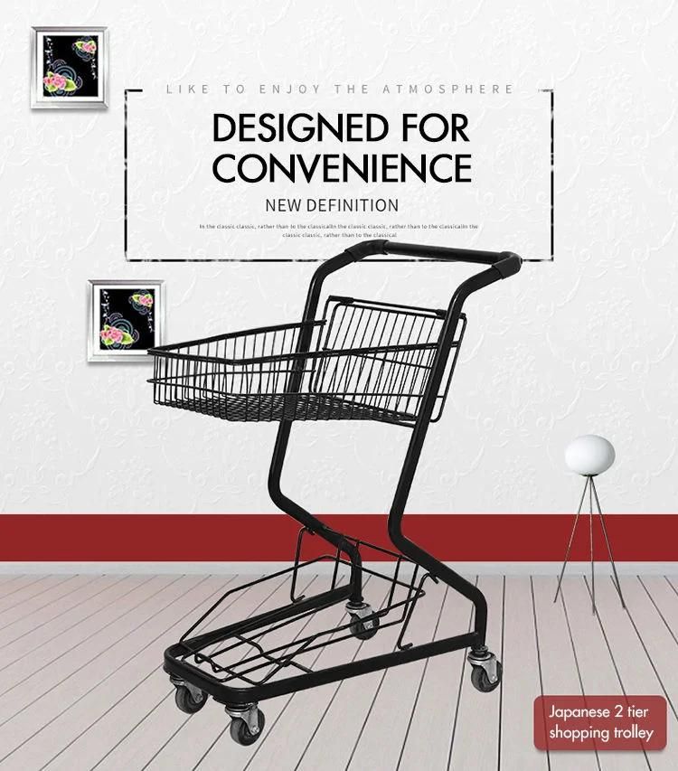 Supermarket Trolley 2 Tier Modern Economy Supermarket Grocery Shopping