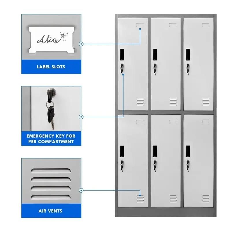 Stoarge Cabinet Metal Locker Metal 6 Door 9 Door Locker