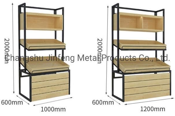 Wholesale Store Display Supermarket Shelf Wooden Vegetable Rack Fruit Shel