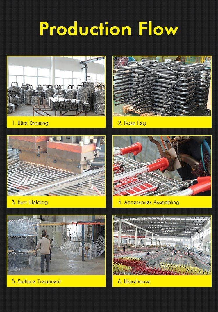 Zinc Powder Coating Full Shopping Trolley Cart