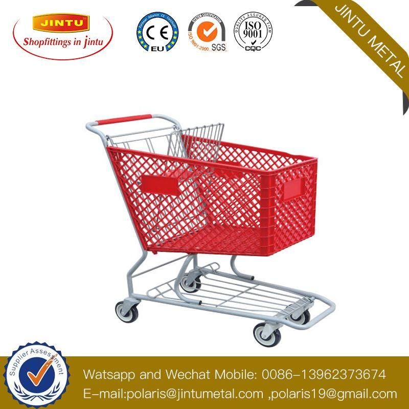 80L-200L Plastic Supermarket Grocery Shopping Trolley Cart