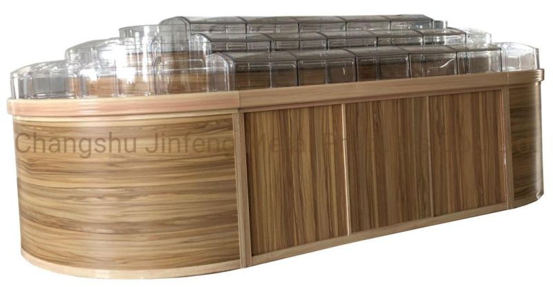 Supermarket Shelf Bulk Food Bin Wooden Display Rack