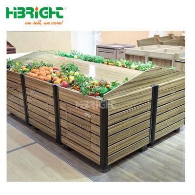 Supermarket Wooden Fruit and Vegetable Display Rack